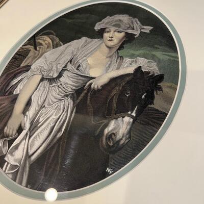 Framed Tapestry of Horse & Lady