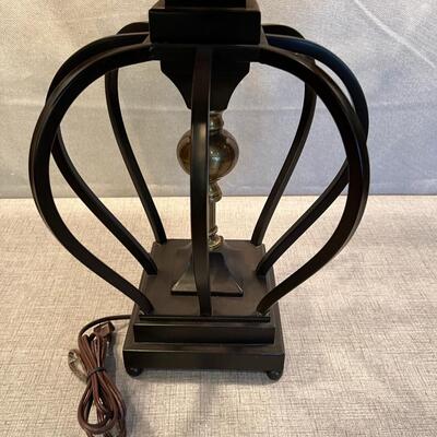 Bronze Colored Lamp with Blackish Shade