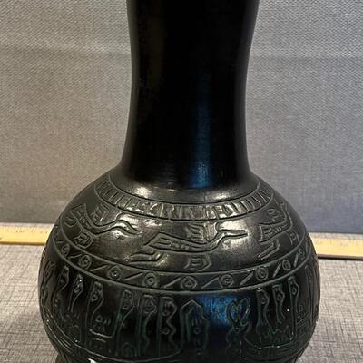 Clay Vase Egyptian Motif made in Vietnam 