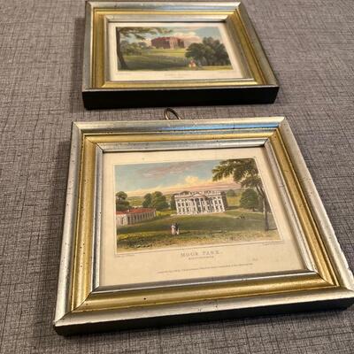 Small Framed Engravings (2) English Country Homes  