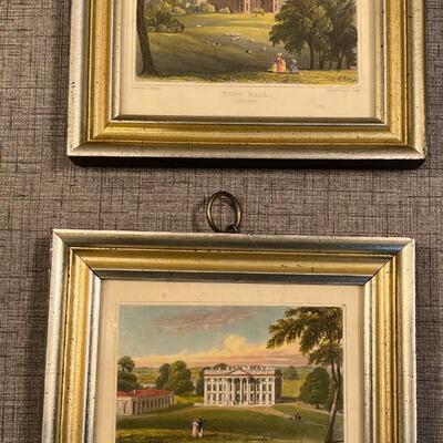 Small Framed Engravings (2) English Country Homes  