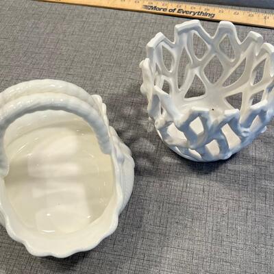 White Porcelain Baskets (2) 