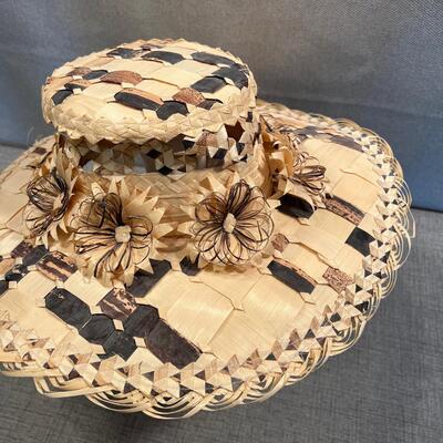 Straw and Bark or Palm Hat 