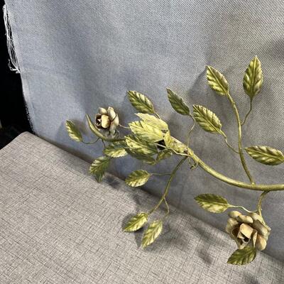 Catch of the Day: Large Metal  Floral TOLE Sage Green Wall Light