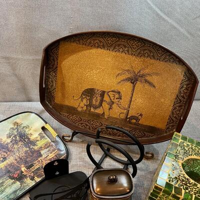 Lot of Decorative Items - Picture Holder & Trays