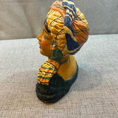 1920's Chalkware Bust of Woman Possibly by Ester Hunt