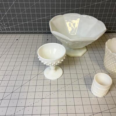 Milk Glass Collection (4) 