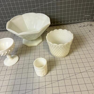 Milk Glass Collection (4) 