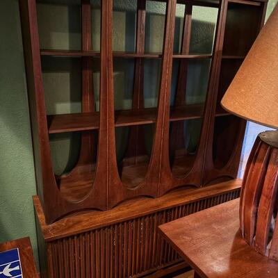 Broyhill Brasilia Mid Century Walnut Room Divider Wall Unit Shelving