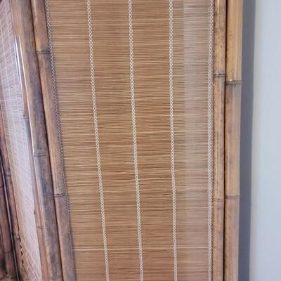 Lot 61: (3) Panel Bamboo Screen
