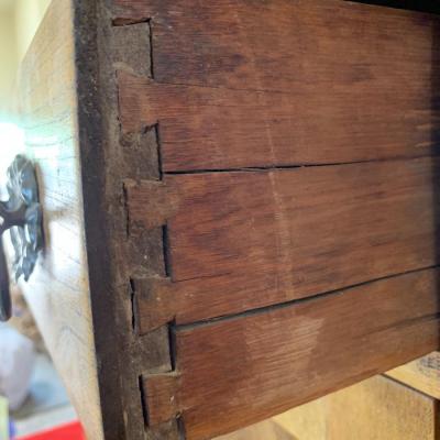 Antique Wood Rolling Cabinet