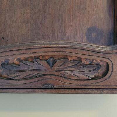 Lot 67: Antique Handcarved Wood Pocket with Copper Lining