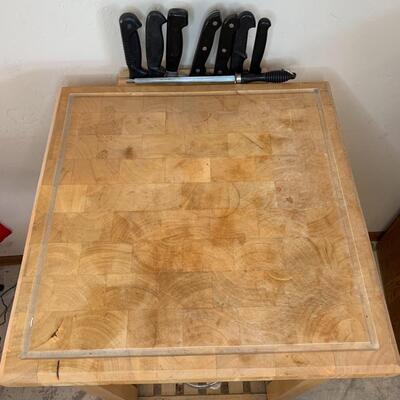 Butcher block cart and accessories