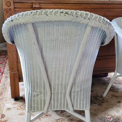 Lot 74: (2) Antique/Vintage White Wicker Chairs
