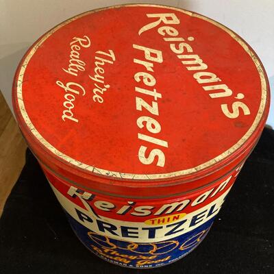 Reismanâ€™s PRETZELS Large Advertising Tin