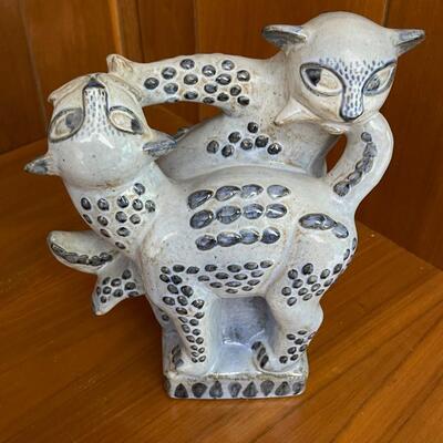 L. Hjorth Denmark ceramic cats in a tussle