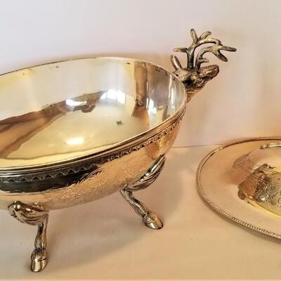 Lot #78  Lovely Silverplate Compote - Deer Motif