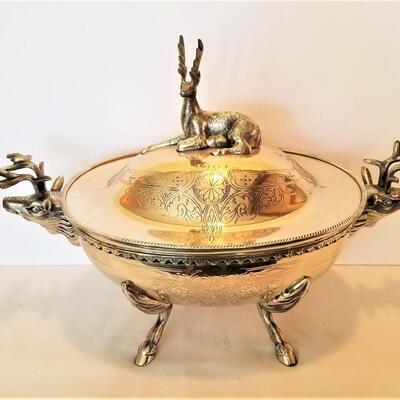 Lot #78  Lovely Silverplate Compote - Deer Motif