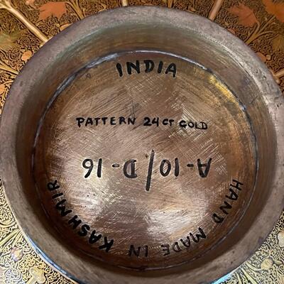Hand made / painted bowl from  Kashmir 24k gold D-16