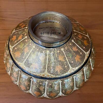 Hand made / painted bowl from  Kashmir 24k gold D-16