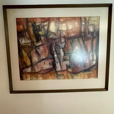 Signed Harriet Miller artwork Mid Century