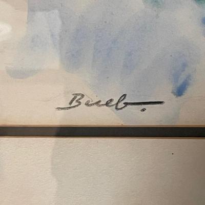 Franz Bueb signed art / Watercolor / Landscape