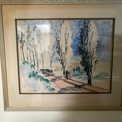 Franz Bueb signed art / Watercolor / Landscape