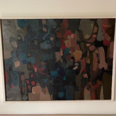 Large Mid-Century Abstract on Canvas 1958