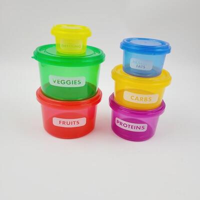 PLASTIC PORTAL PORTION CONTROL STORAGE CONTAINERS