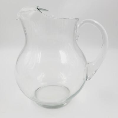 BEAUTIFUL CURVED GLASS PITCHER