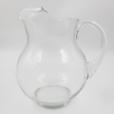 BEAUTIFUL CURVED GLASS PITCHER
