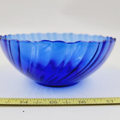 VINTAGE BRISTOL BLUE GLASS BOWL