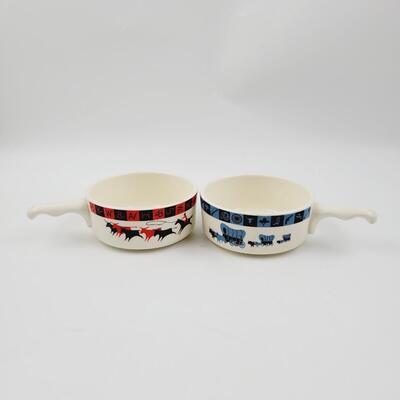 VINTAGE LEE BATES CHILI BOWLS - EACH HAS A CRACK?