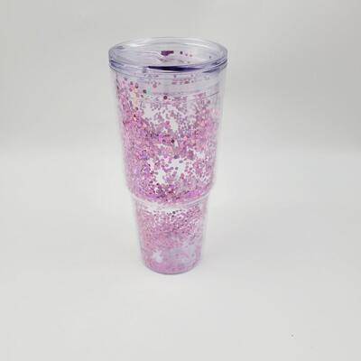 LARGE DECORATIVE PLASTIC ON THE GO DRINKING CUP
