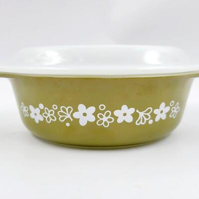 VINTAGE PYREX SPRING BLOSSOM OVAL BAKING DISH W/ LID