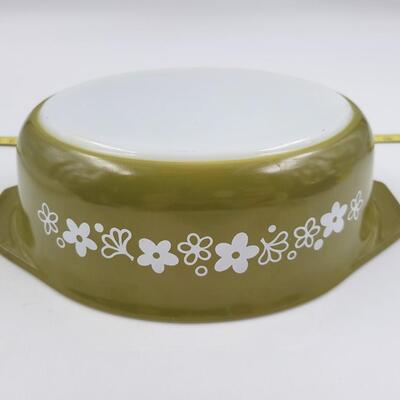 VINTAGE PYREX SPRING BLOSSOM OVAL BAKING DISH W/ LID