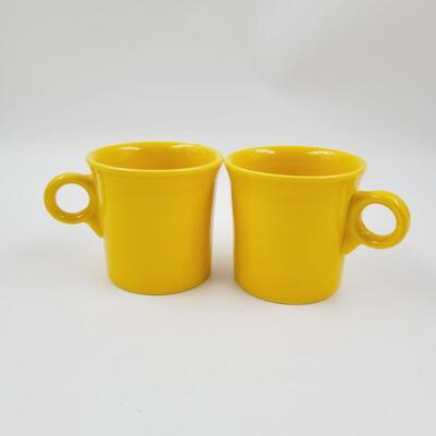 YELLOW FIESTA COFFEE CUPS 2 PC