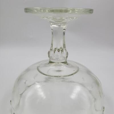 VINTAGE CLEAR INDIANA GLASS CO PEDESTAL BOWL