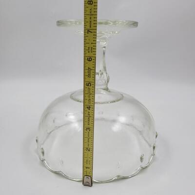 VINTAGE CLEAR INDIANA GLASS CO PEDESTAL BOWL