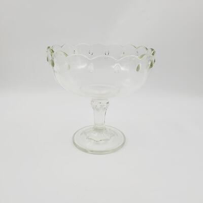 VINTAGE CLEAR INDIANA GLASS CO PEDESTAL BOWL