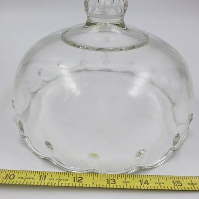 VINTAGE CLEAR INDIANA GLASS CO PEDESTAL BOWL