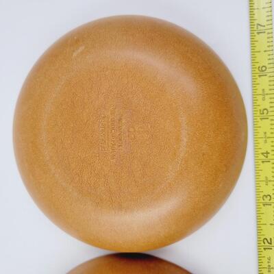 VINTAGE ELLINGERS AGATIZED WOOD BOWL SET  2pc