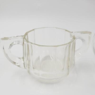 ART DECO STYLE GLASS CREAM & SUGAR SERVERS