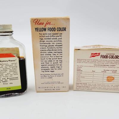 VINTAGE FOOD COLORING ITEMS