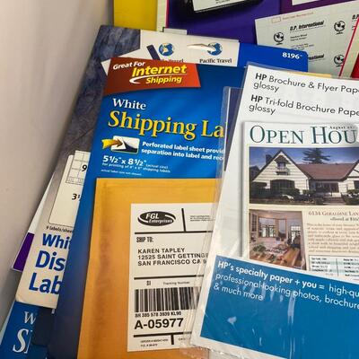 Mixed Lot of Home Printing Photo Paper, Shipping Labels, Business Cards & More