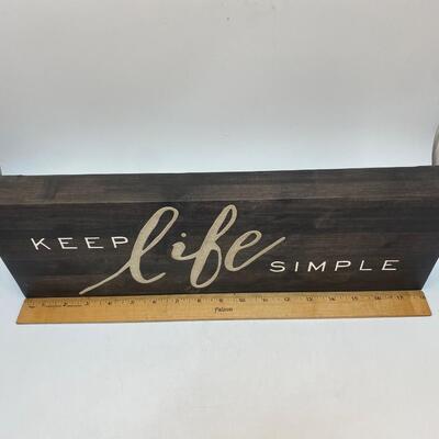 Keep Life Simple Daily Affirmation Wall Hanging Shelf Sitting Quote Plaque