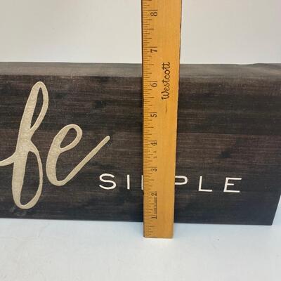 Keep Life Simple Daily Affirmation Wall Hanging Shelf Sitting Quote Plaque