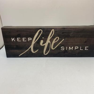 Keep Life Simple Daily Affirmation Wall Hanging Shelf Sitting Quote Plaque