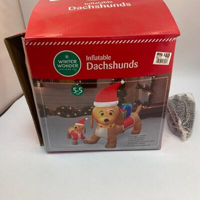 Christmas Holiday Inflatable Dachshunds Weiner Dog Yard Decor