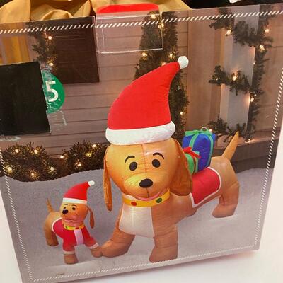 Christmas Holiday Inflatable Dachshunds Weiner Dog Yard Decor
